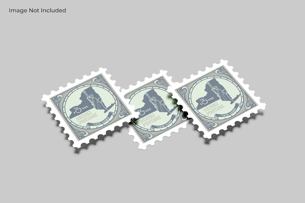 Realistisches Briefmarkenmodell