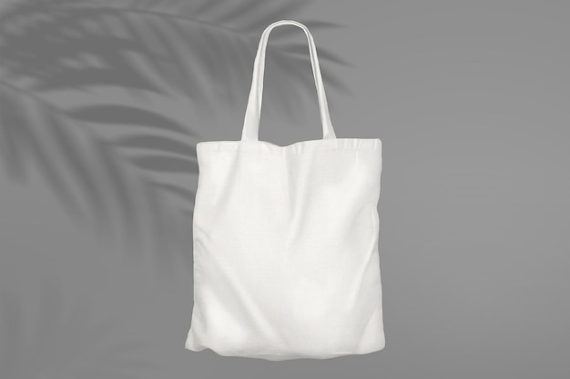 realistisches Canvas-Tot-Taschen-Mockup in weißer Farbe psd
