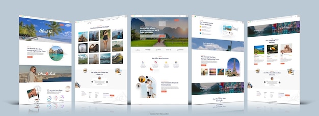 Realistisches Desktop-Mockup und Web-Browser-Bildschirmmockup-Vorlage mit bearbeitbarem Hintergrund