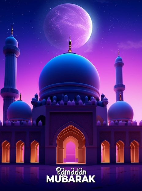 PSD realistisches eid mubarak poster hintergrunddesign vorlage