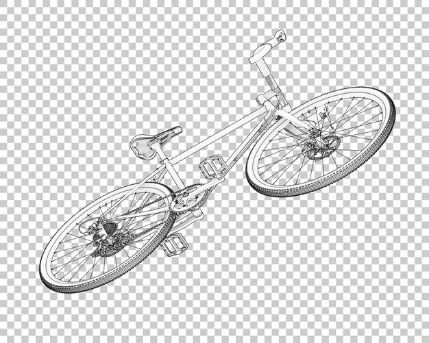 PSD realistisches fahrrad isoliert auf transparentem hintergrund 3d-rendering-illustration