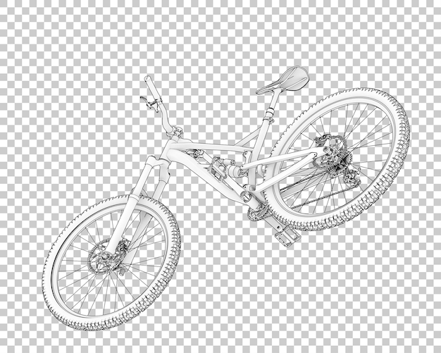 PSD realistisches fahrrad isoliert auf transparentem hintergrund 3d-rendering-illustration