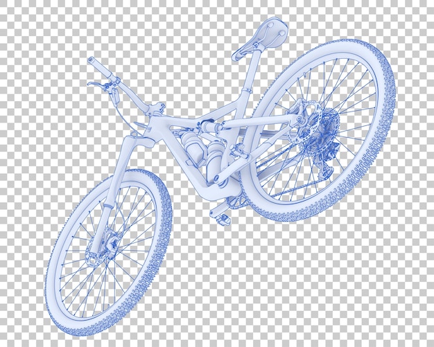 Realistisches Fahrrad isoliert auf transparentem Hintergrund 3D-Rendering-Illustration
