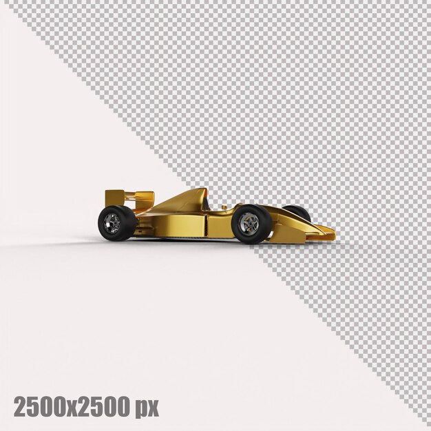 Realistisches gelbes formel-1-auto in 3d-rendering