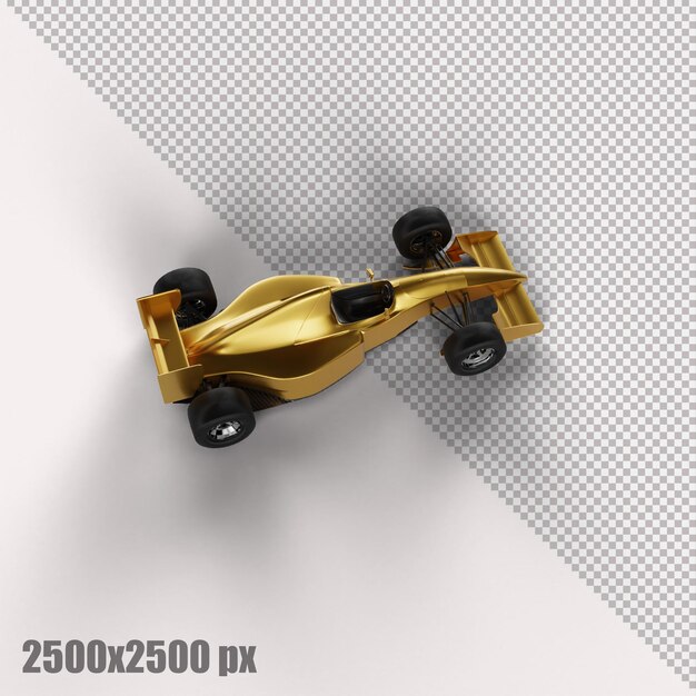 Realistisches gelbes Formel-1-Auto in 3D-Rendering
