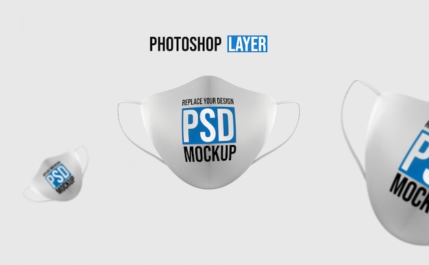 PSD realistisches gesichtsmasken-modelldesign