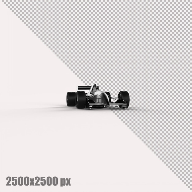 Realistisches graues Formel-1-Auto in 3D-Rendering
