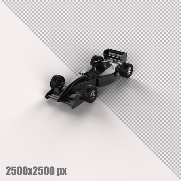 Realistisches graues Formel-1-Auto in 3D-Rendering