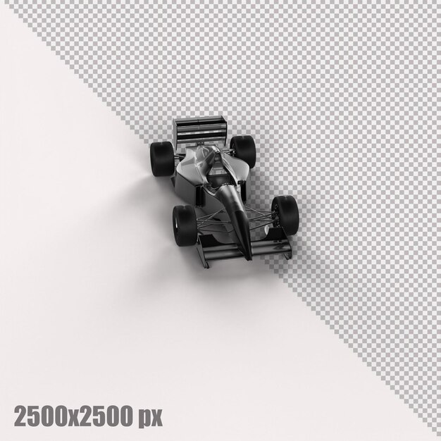 Realistisches graues Formel-1-Auto in 3D-Rendering