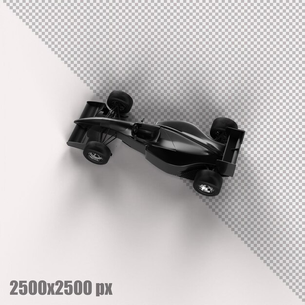 Realistisches graues Formel-1-Auto in 3D-Rendering