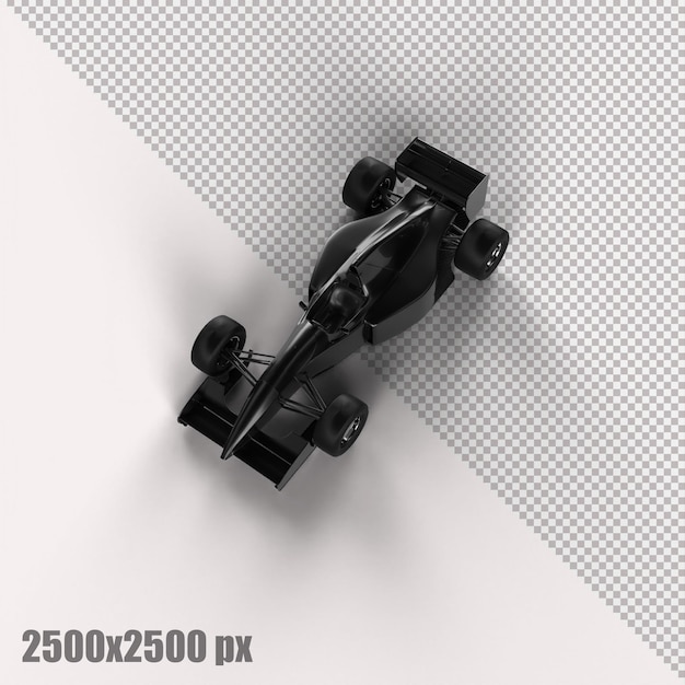 Realistisches graues Formel-1-Auto in 3D-Rendering