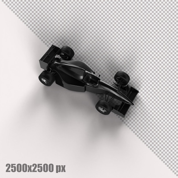 Realistisches graues Formel-1-Auto in 3D-Rendering