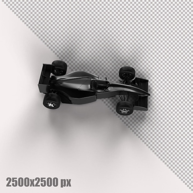 Realistisches graues Formel-1-Auto in 3D-Rendering