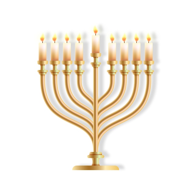 PSD realistisches hanukkah-element isoliert