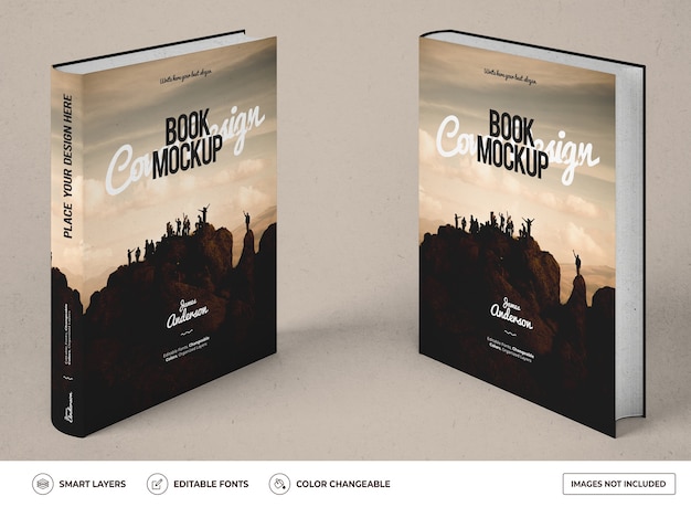 PSD realistisches hardcover-buchmodell-design