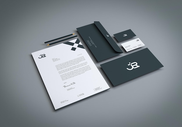 Realistisches identitäts-branding-briefpapier-mockup