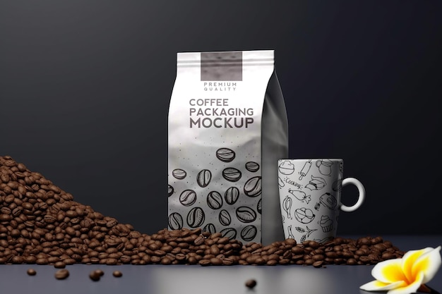 Realistisches Identitätsmodell für Kaffeeverpackungen