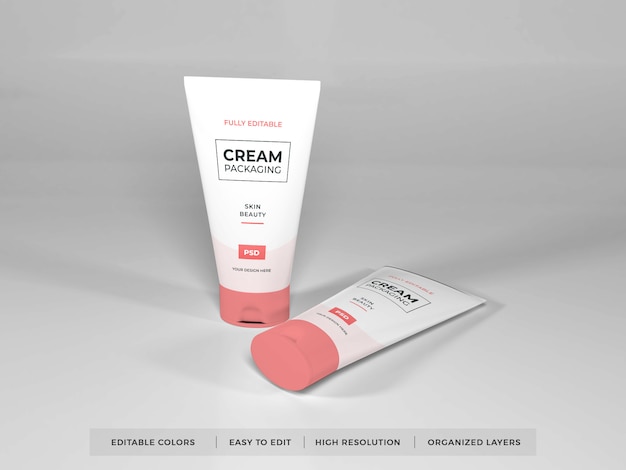 Realistisches Kosmetikcreme-Verpackungsmodell