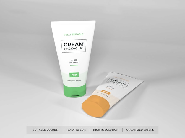 Realistisches Kosmetikcreme-Verpackungsmodell