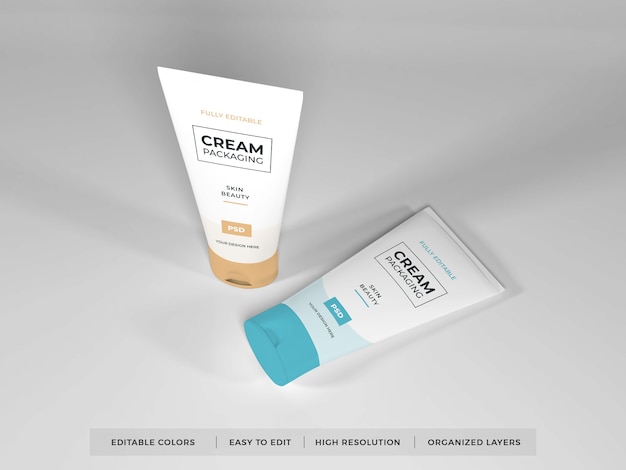 Realistisches Kosmetikcreme-Verpackungsmodell