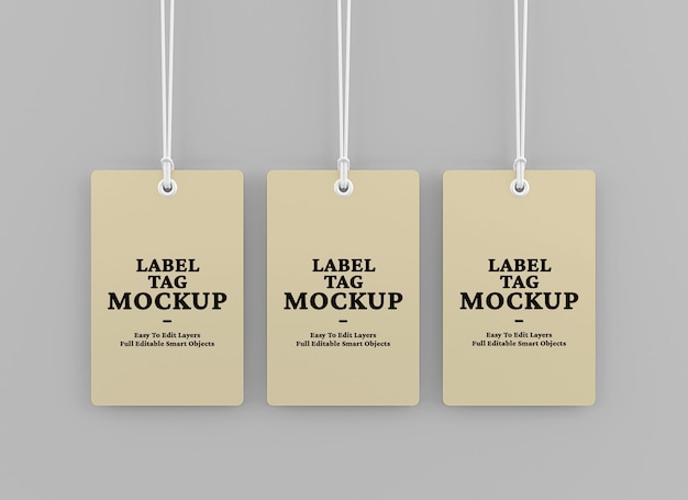 realistisches Label-Tag-Mockup-Design