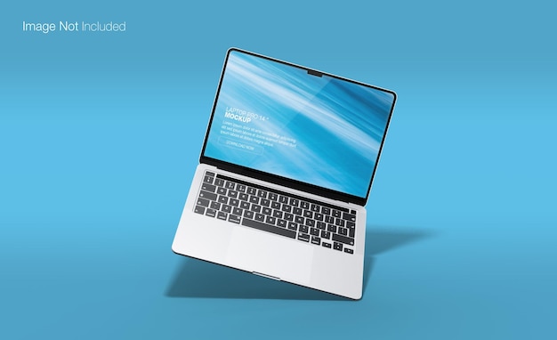 Realistisches Laptop-Bildschirm-Mockup-Design mit Seitenansicht