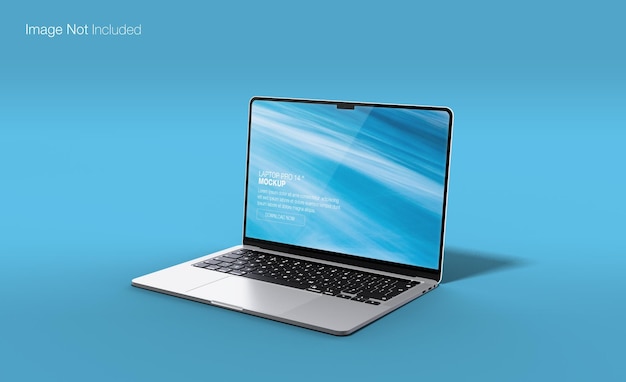 Realistisches Laptop-Bildschirm-Mockup-Design mit Seitenansicht