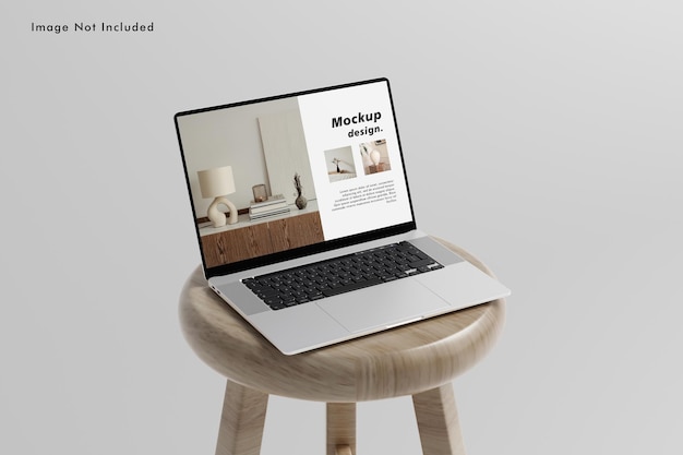 PSD realistisches laptop-mockup 3d gerendert