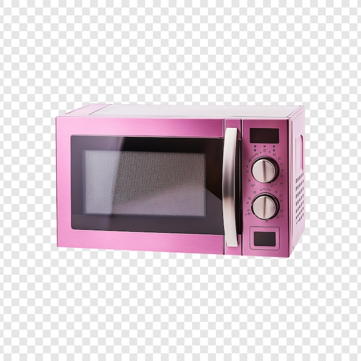 PSD realistisches licht rosa farbe mikrowelle isoliert auf durchsichtigem hintergrund