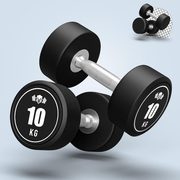 PSD realistisches metall-dumbbell-psd-mockup