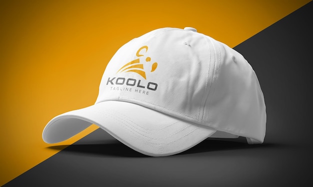 Realistisches Mockup der weißen Kappe