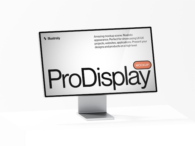 Realistisches Mockup oben links weißer Hintergrund ProDisplay Mockup