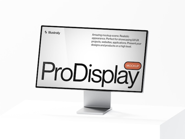 Realistisches Mockup oben rechts weißer Hintergrund ProDisplay Mockup