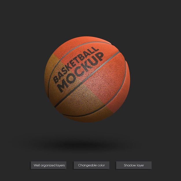 PSD realistisches modell des basketballballs isoliert