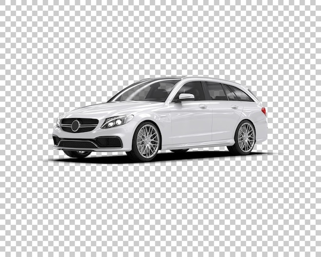 Realistisches modernes Auto isoliert auf dem Hintergrund 3D-Rendering-Illustration