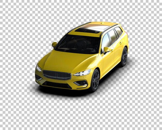 Realistisches modernes Auto isoliert auf dem Hintergrund 3D-Rendering-Illustration