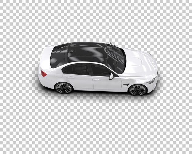 Realistisches modernes Auto isoliert auf dem Hintergrund 3D-Rendering-Illustration