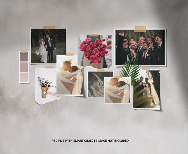 PSD realistisches moodboard-modell