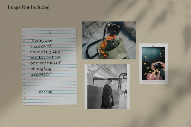 Realistisches moodboard-modell