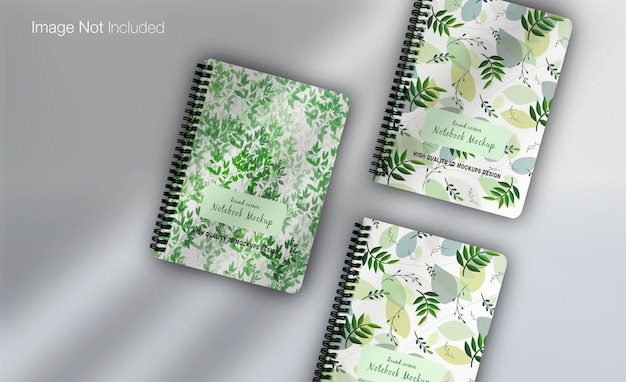 Realistisches notebook-mockup-design mit runden ecken