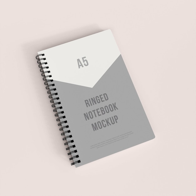 Realistisches Notebook-Modell mit Ringen Premium Psd