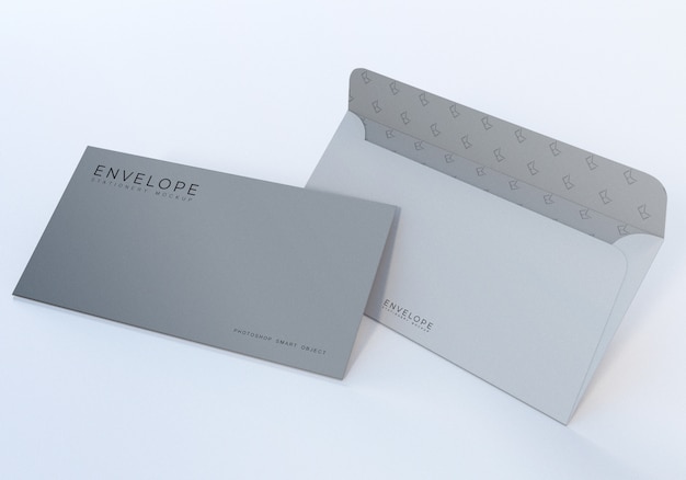 Realistisches Office Monarch Envelope Mockup Design