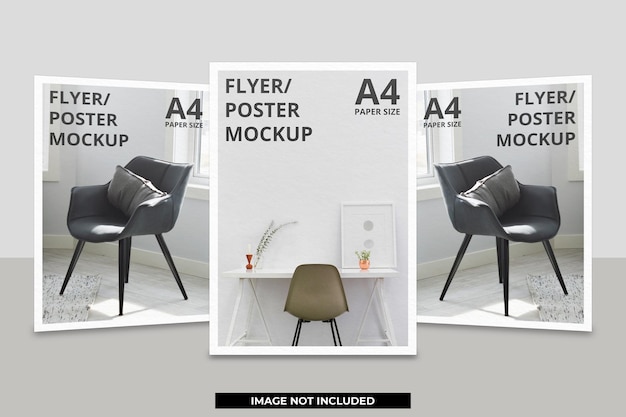 Realistisches papier- oder flyer-broschürenmodell-design