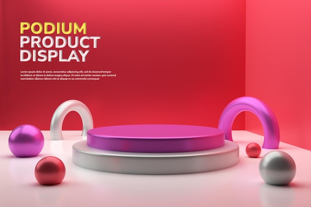 Realistisches Podium modern und minimalistisch für die Präsentation Ihrer Produktpräsentation mit 3D-Rendering