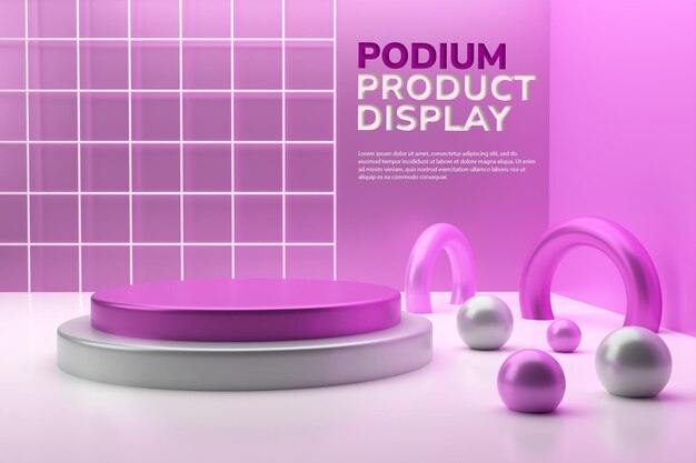 Realistisches Podium modern und minimalistisch für die Präsentation Ihrer Produktpräsentation mit 3D-Rendering