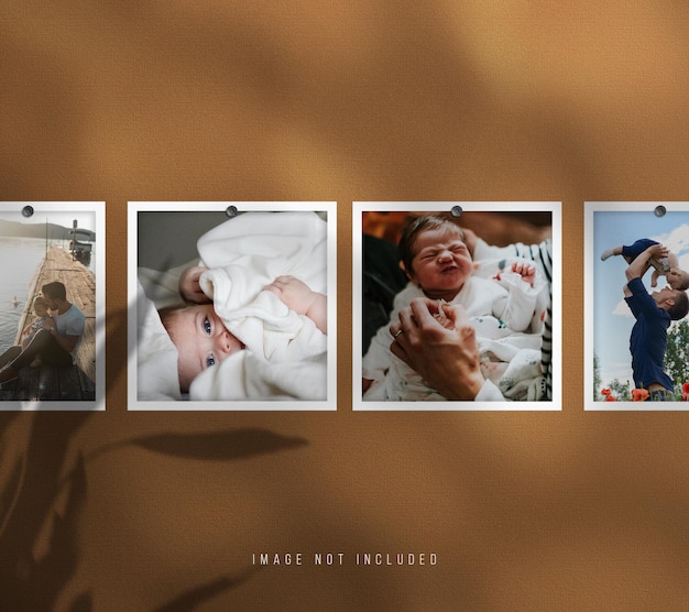 Realistisches Polaroid-Fotorahmenmodell mit Staubeffekt