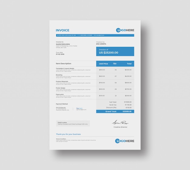 Realistisches Rechnungsdesign