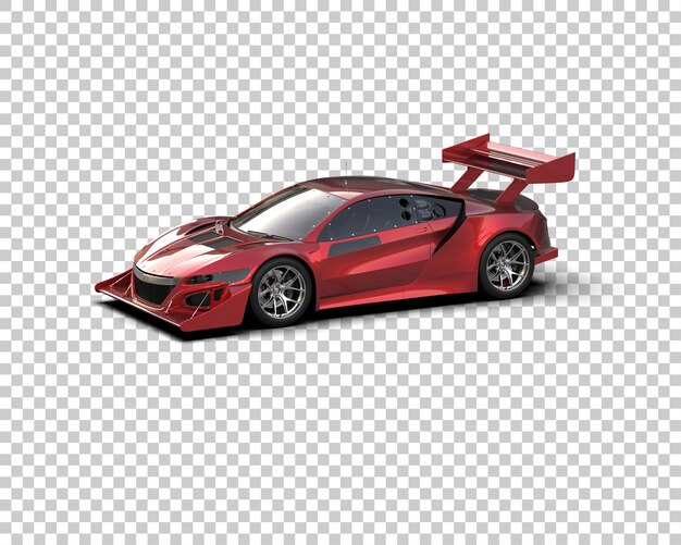Realistisches Rennfahrzeug isoliert auf dem Hintergrund 3D-Rendering-Illustration