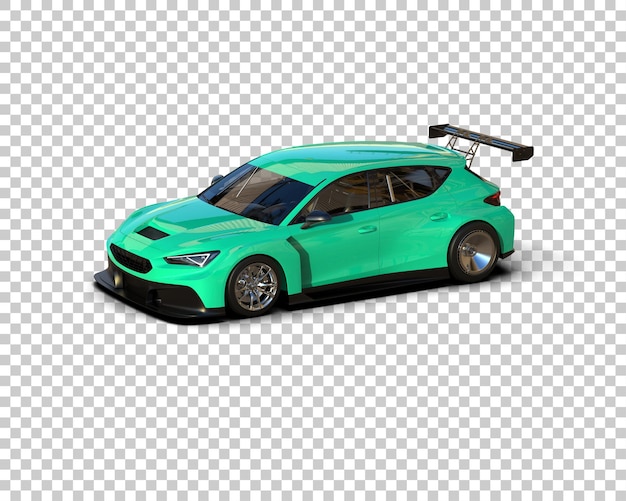Realistisches Rennfahrzeug isoliert auf dem Hintergrund 3D-Rendering-Illustration