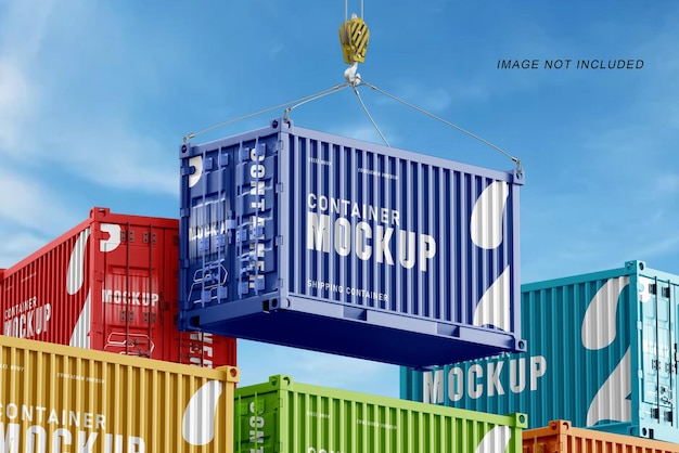 Realistisches Schifffahrtscontainer-Mockup
